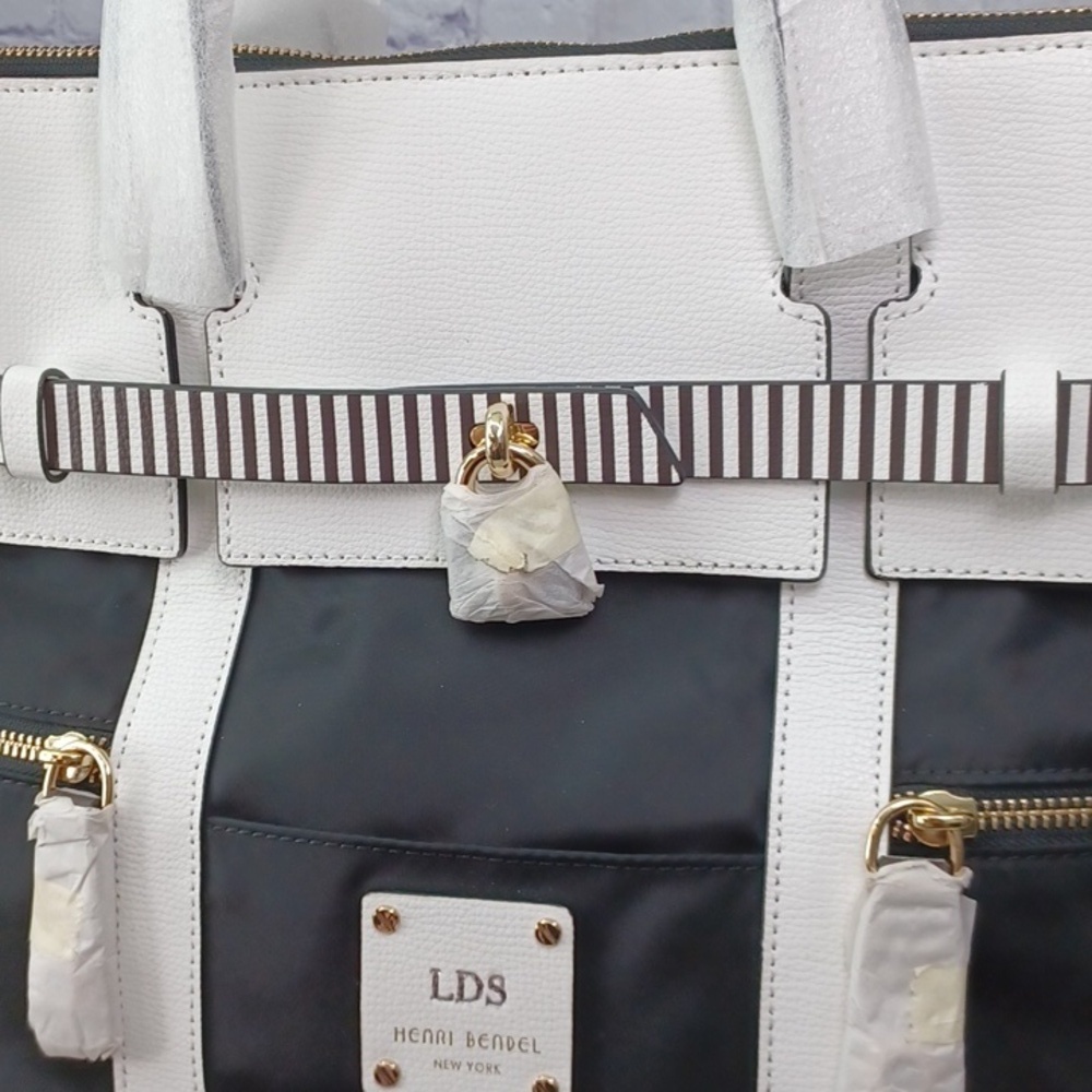 Henri Bendel Jetsetter Convertible Backpack Centennial Stripe NEW - Picture 13 of 13